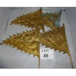 A collection of four brass Chinese flags est: £30-£50 (A4)