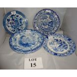 Eight 19c Wedgwood blue and white plates est: £30-£50 (A3)