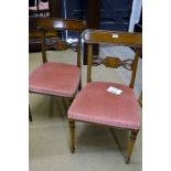 A set of eight Georgian style dining chairs upholstered in pink est: £100-£150