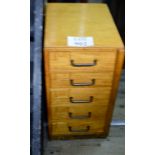 A c1930 pale set of five filing drawers est: £30-£40