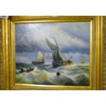 A 20c framed oil on canvas seascape signed lower right Simms (19" x 23" approx) est: £100-£150