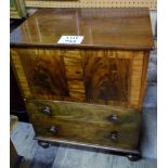 A 19c mahogany commode chest with left up lid over two dummy drawers est: £25-£45