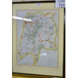 A framed and glazed map depicting Cranbrook,