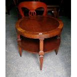 A 20c mahogany round two tier lamp table made by Lane est: £40-£60