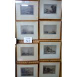 A set of eight framed and glazed etchings all from original J.M.