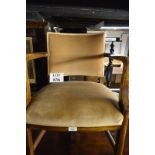 An early mid 20c office desk chair with upholstered back and seat est: £20-£30