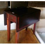A cross banded sofa table with single drawer to one end est: £40-£60