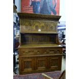 A large Victorian pale oak carved dresser previously owned by Rod Hull at Restoration House