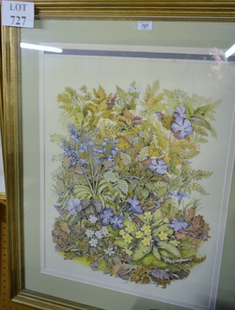 A large framed and glazed watercolour still life study of wild flowers est: £70-£100