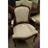 A pair of 20c French armchairs upholstered in cream and in good condition est: £100-£200
