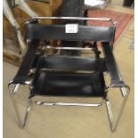 A late 20c chrome and black leather Marcel Breuer design chair est: £100-£150