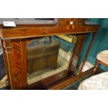 A large Edwardian mahogany inlaid over mantle mirror in good condition est: £150-£250