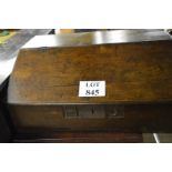 An 18c oak table top writing box with slope front and carved initials H S to front est: £60-£80