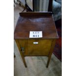 A 20c mahogany bedside cupboard with a single door est: £15-£25