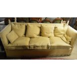 A large mid 20c gold upholstered three seater knoll sofa re-upholstered by Theobalds est: £200-£400