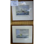 A set of three framed and glazed engravings Kent scenes to include Rochester Castle est: £30-£50