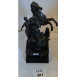 A Spelter figure of a man with horse est: £30-£50 (G3)