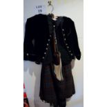 A child's Scottish velvet waistcoat and kilt outfit,
