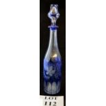 A blue cut glass decanter est: £25-£45 (B31)