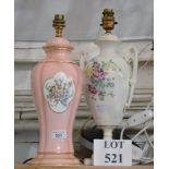 A Worcester ceramic table lamp and another est: £30-£50 (F10)