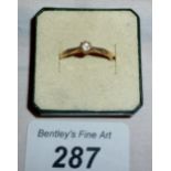 An 18ct gold solitaire diamond ring (size L) est: £80-£120