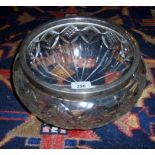 A large silver rimmed cut glass bowl Sheffield 1925 est: £50-£80