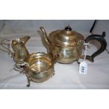 A three piece silver Bachelor's tea set London 1916 est: £200-£250