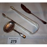 A Georgian engraved silver caddy spoon,