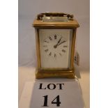 A brass carriage clock est: £40-£60 (N2)