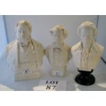 Three Parian Ware busts est: £30-£50 (B35)