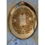 A large oval galleried silver plated tray est: £40-£60 (G3)