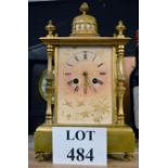 An early 20c gilt mantel clock with decorated dial depicting birds and trees est: £50-£100 (G1)
