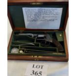 A boxed antique muzzle loading percussion revolver English calibre .