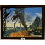 Alan Rankle (20/21c) - A framed oil on canvas inscribed verso 'Landscape as Shaman Personifying