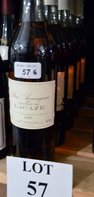 Six bottles of 1983 Bas Armagnac Chateau Lacaze est: £80-£120 (G2)