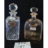 Two old decanters with silver labels est: £30-£50 (A3)