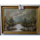 Keller - A framed oil on canvas river scene signed lower right (49 x 70 cm approx) est: £150-£250