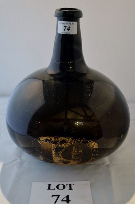 A large 18c apothecary bottle with the number 19 (gilt paint is very flaky) est: £150-£250 (M)