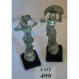 A pair of spelter Art Deco figures (a/f) est: £30-£50 (F5)