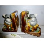 A pair of Majolica bookends est: £20-£40 (N2)