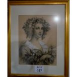 Mary Smith - A frame and glazed charcoal highlighted with white,