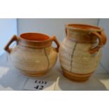 Two Charlotte Rhead pottery two handled vases est: £30-£50 (A3)