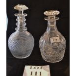 Two 19c bulbous cut glass decanters est: £30-£50 (B31)