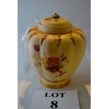 A Royal Worcester lidded vase decorated with gilt and flowers est: £40-£60 (M)