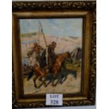 Wladyslaw Szerner (1836-1915) - A framed oil on canvas on board Cossack riders on horseback signed