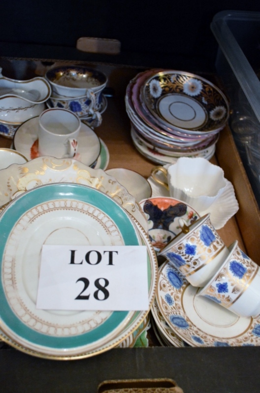 A large quantity of mostly 19th century tea wares to include Crown Derby,