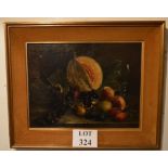 A 19c framed oil on canvas still life fruit signed lower right Basham (35 x 45 cm approx) est: