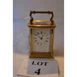 A brass carriage clock est: £40-£60 (N2)