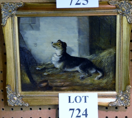 Walter J Penn (19/20th century): A framed study of a dog signed and dated '94,