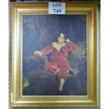 A gilt framed coloured print on board study of a seated young boy after Gainsborough est: £20-£30